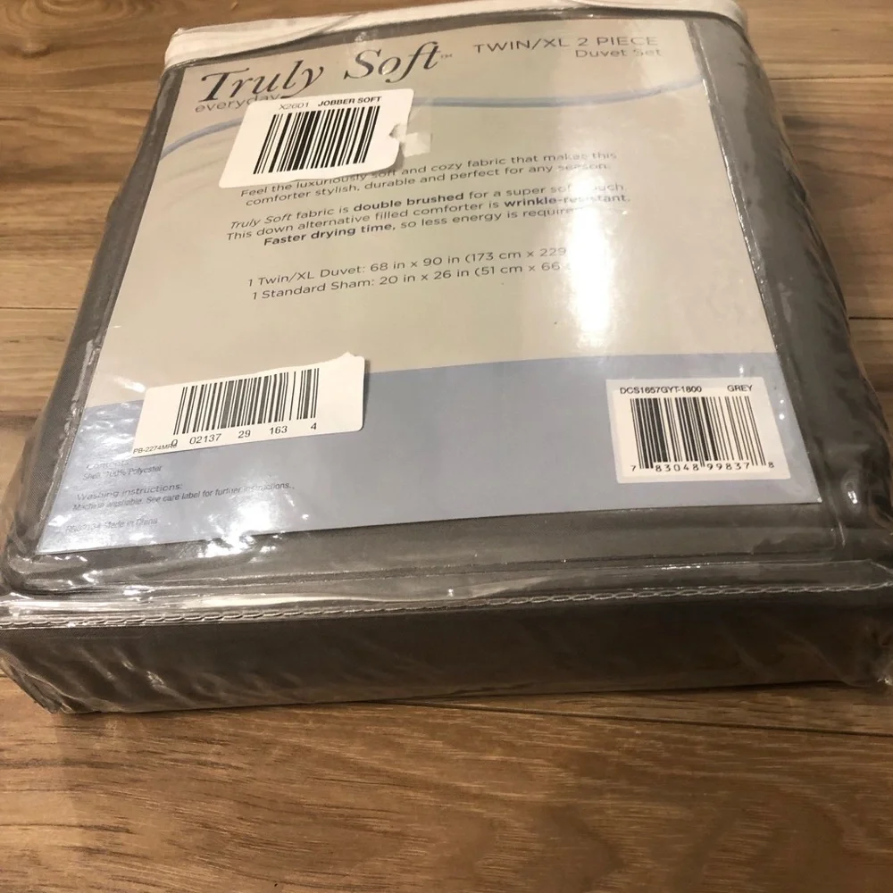 Truly Soft Everyday Twin/Twin XL 2 Piece Duvet Set, Grey
